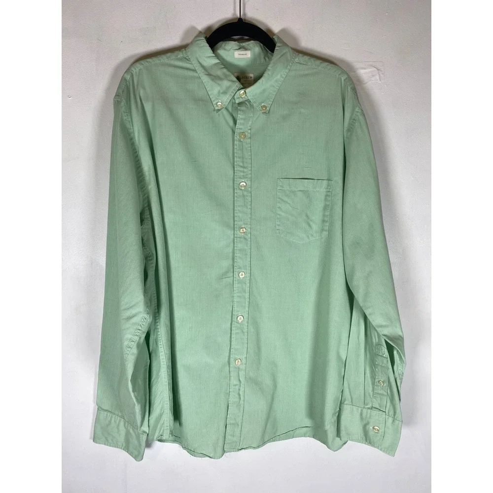 J.Crew XL Seafoam Green Oxford Button Down Shirt Cotton Preppy Casual